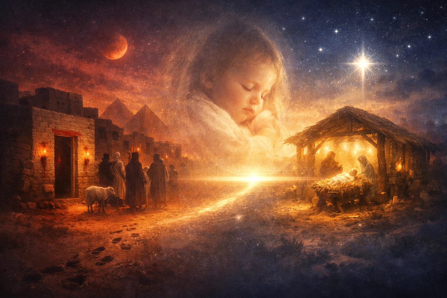 出エジプトの過越の夜とイエス・キリストの生誕を重ねた幻想的な光の風景